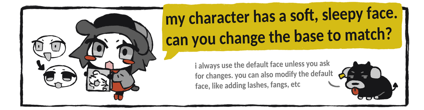 📌 changes to the base face. i'll stick to the default face otherwise.